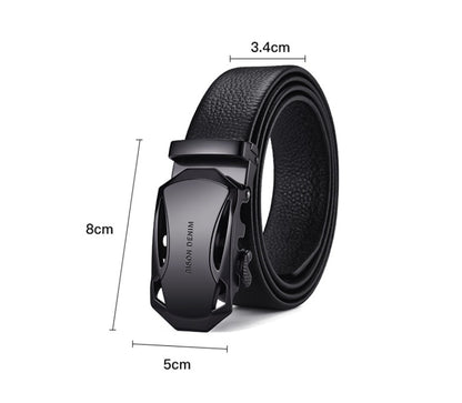 Men's Leather Belt Business Automatic Buckle Belt GO Buy