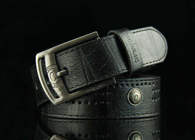 Men's Denim Casual Hollow Rivet Wide Belt GO Buy