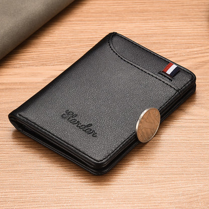 Ultra-thin Men's Vertical Mini Wallet Driver's License Bag GO Buy