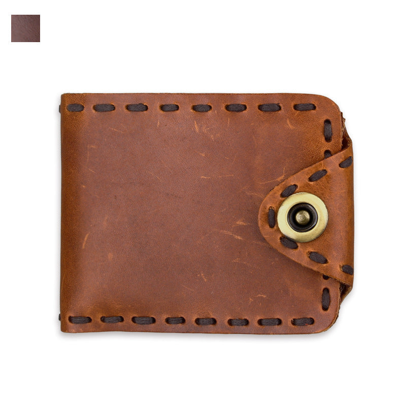 Vintage Men's Long Oily Leather First Layer Cowhide Wallet GO Buy