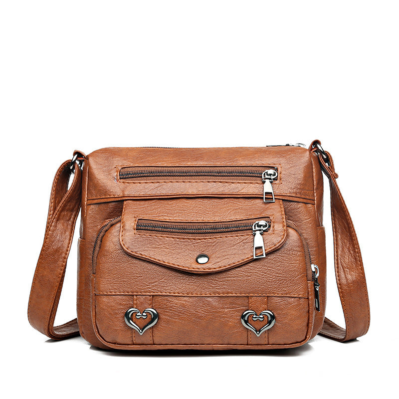 Shoulder Bag Soft Leather Fashion Multi-pocket Large Capacity Women's Bag GO Buy