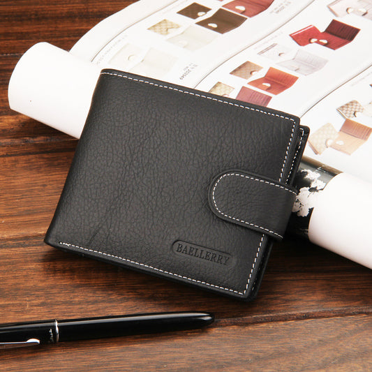 Men Wallet Short Retro Buckle Multifunctional GO Buy