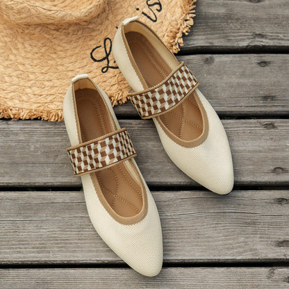 Striped Flats Shoes Fashion Casual Pointed Toe Loafers Lazy Shoes For Women GO buy