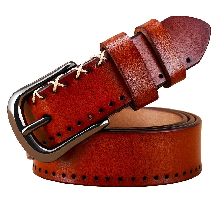 Ladies leather buckle leather belt GO Buy