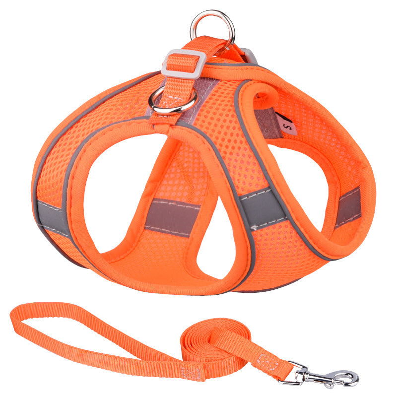 Vest-style Pet Harness Reflective Breathable Dog Hand Holding Rope Leash GO Buy