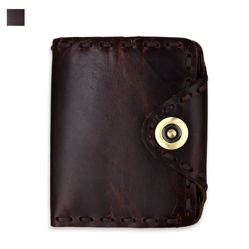 Vintage Men's Long Oily Leather First Layer Cowhide Wallet GO Buy