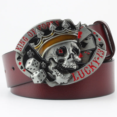 Ghost Head Series Big Strap Casual Taro Decorative Belt Leather GO Buy