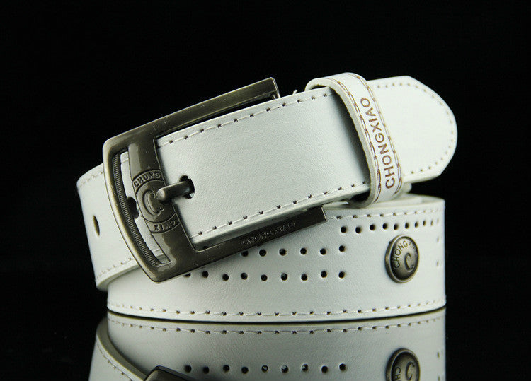 Men's Denim Casual Hollow Rivet Wide Belt GO Buy