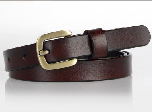 Women's Leather Belt Simple And Versatile Cowhide Belt GO Buy