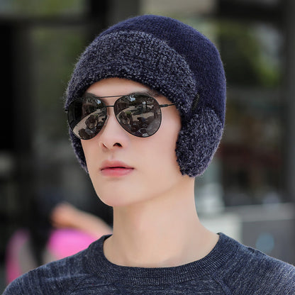 Hat Men's Winter Warm Woolen Hat Thick Knitted Hat GO buy
