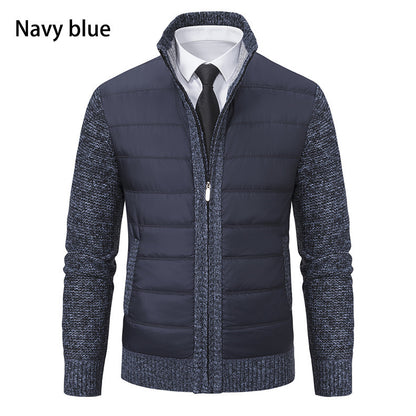 Stand Collar Fleece-lined Thickened Men's Coat GO buy