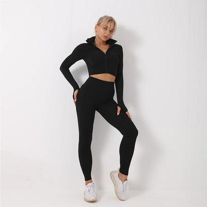 3PCS Yoga Set Seamless Sport Set Women Gym Clothing Leggings Women Crop Top Sports Bra Women Fitness Gym Set Womens Outfits Tracksuit - Go Buy