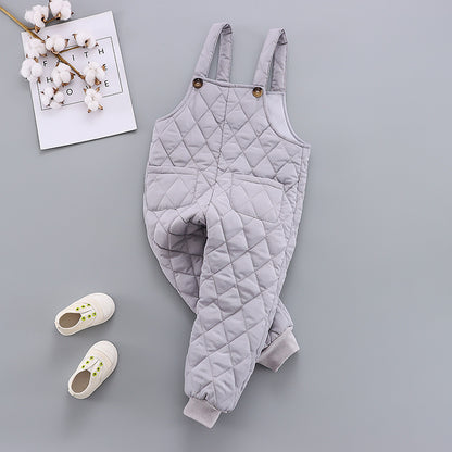 Diamond Check Cotton Bib Pants GO buy