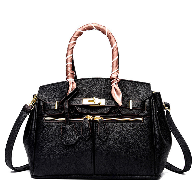 Silk Scarf Portable Platinum Pure Color Simple One-shoulder Messenger Bag GO Buy