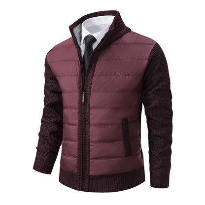 Stand Collar Fleece-lined Thickened Men's Coat GO buy