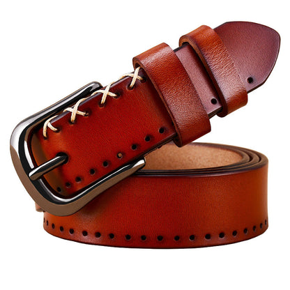 Ladies leather buckle leather belt GO Buy