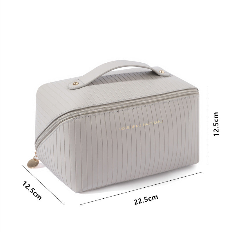 Vertical Pattern Pillow Makeup Bag For Women With Large Capacity And Portability GO Buy