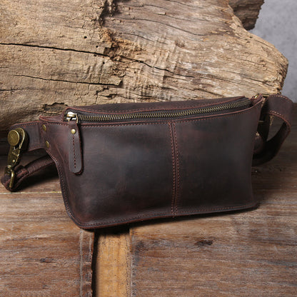 Men's Multifunctional Large-capacity Leather Chest Bag Retro Cross-body GO Buy