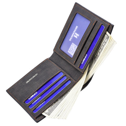 Men's Short Casual Canvas Pattern Thin Wallet GO Buy