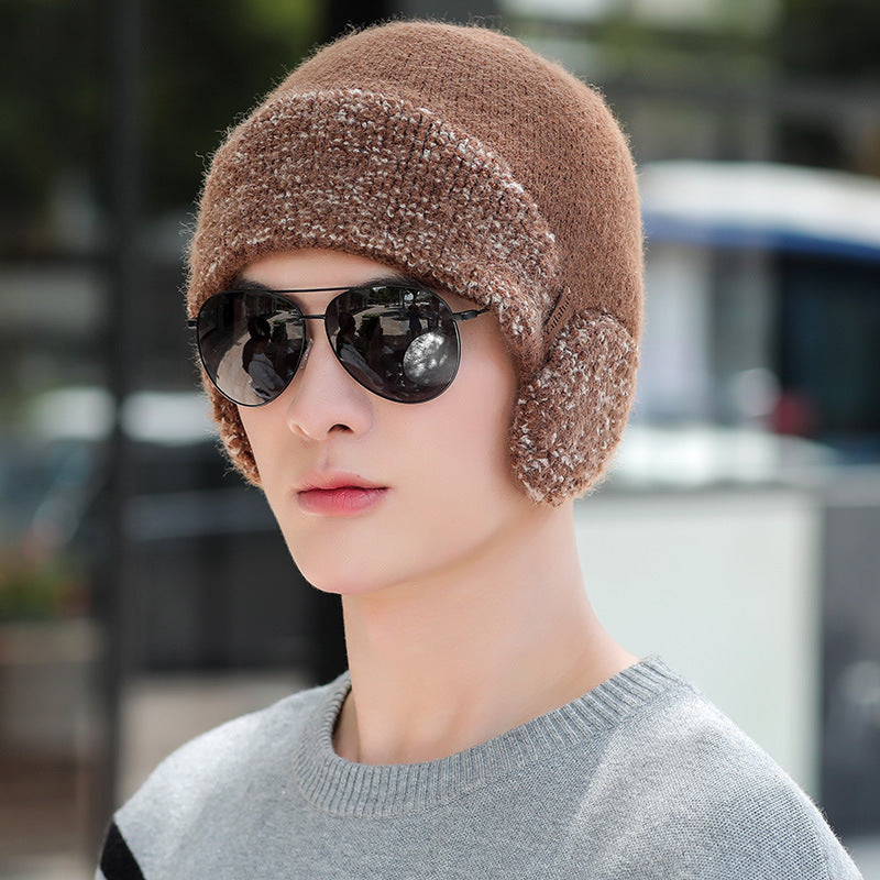 Hat Men's Winter Warm Woolen Hat Thick Knitted Hat GO buy