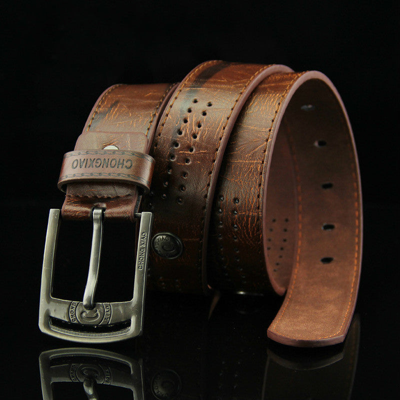 Men's Denim Casual Hollow Rivet Wide Belt GO Buy