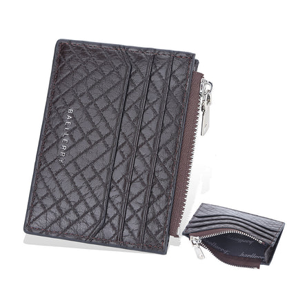 Men's Small Card Bag Euro American Plaid Fashion Clip GO Buy