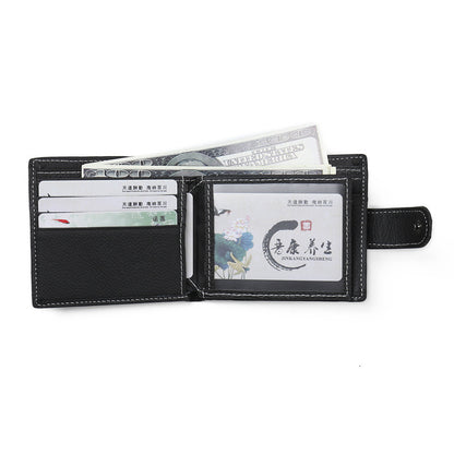 Men's leather wallet with zipper and buckle GO Buy