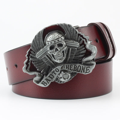 Ghost Head Series Big Strap Casual Taro Decorative Belt Leather GO Buy