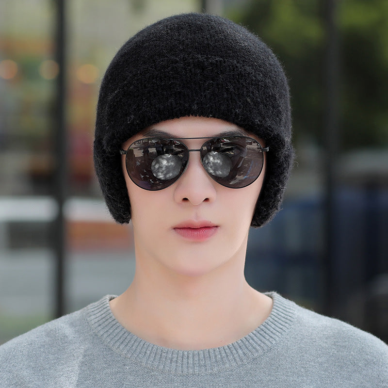 Hat Men's Winter Warm Woolen Hat Thick Knitted Hat GO buy