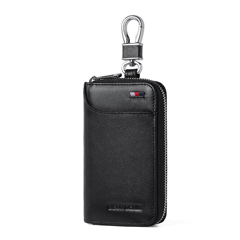 Men's Large-capacity Zipper Real Cowhide Card Case GO Buy