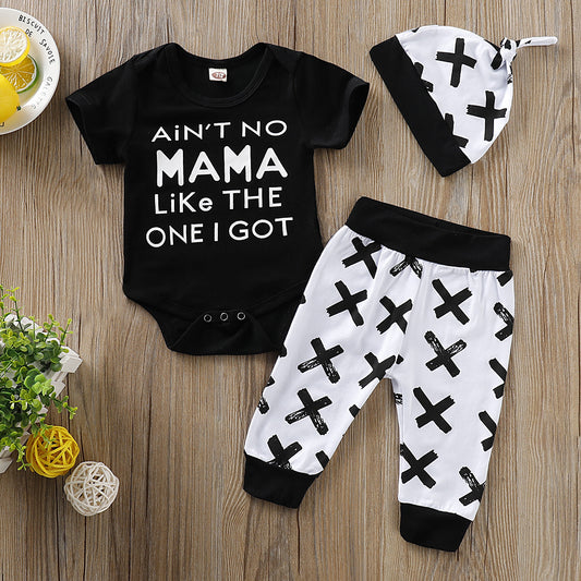 Children's short-sleeved three-piece suit GO buy