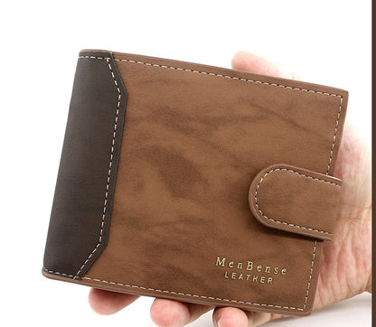 Men's Wallet Short Style With Korean Edition Hinge Gold Stamping GO Buy