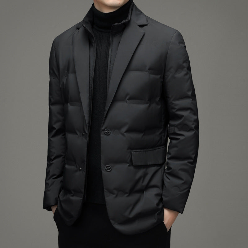 Down Suit Men's Fake Two Pieces Business Casual Jacket GO buy