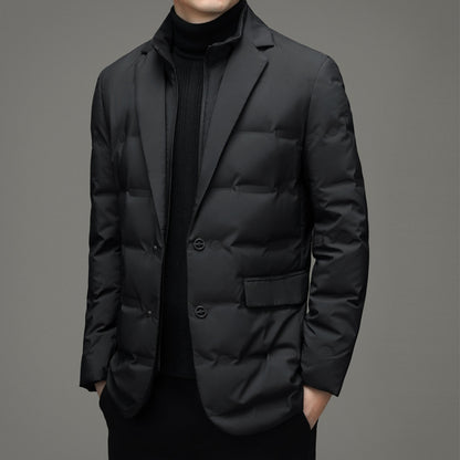 Down Suit Men's Fake Two Pieces Business Casual Jacket GO buy