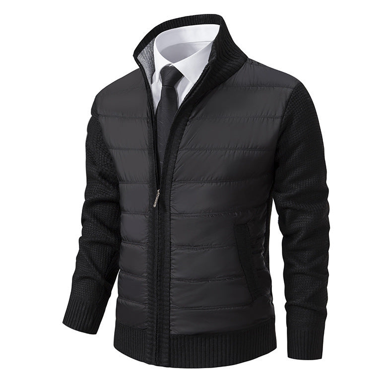 Stand Collar Fleece-lined Thickened Men's Coat GO buy