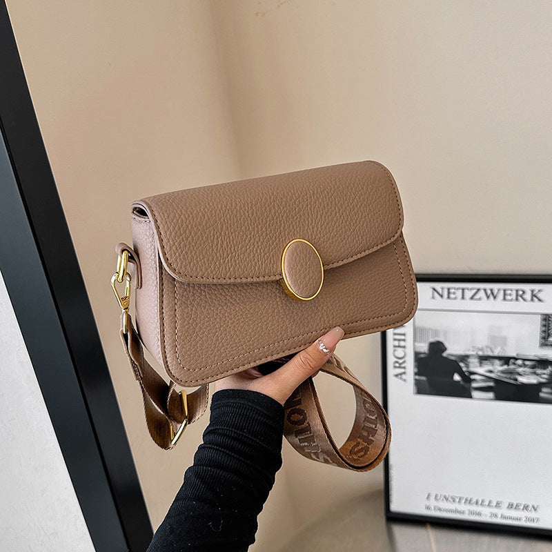 Fashion Small Square Bag All-matching Wide Shoulder Strap Shoulder Bag GO Buy