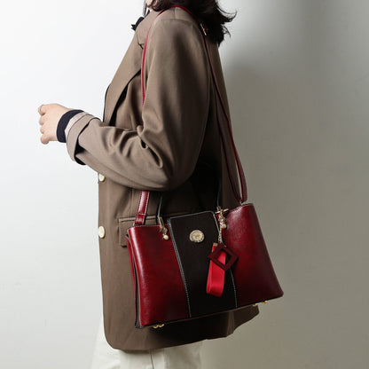 Three-layer Soft Leather Shoulder Messenger Bag GO Buy