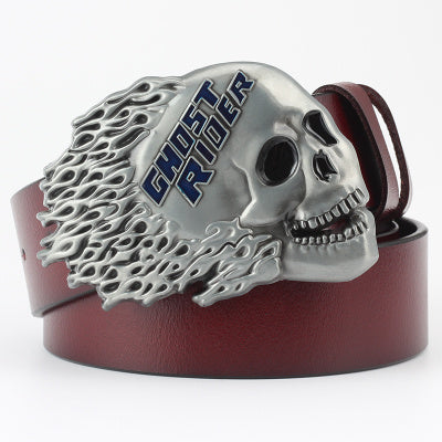 Ghost Head Series Big Strap Casual Taro Decorative Belt Leather GO Buy