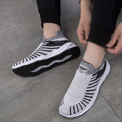 Sock Mesh Shoes Men Stripe Sneakers Lightweight Breathable Flat Shoes GO Buy
