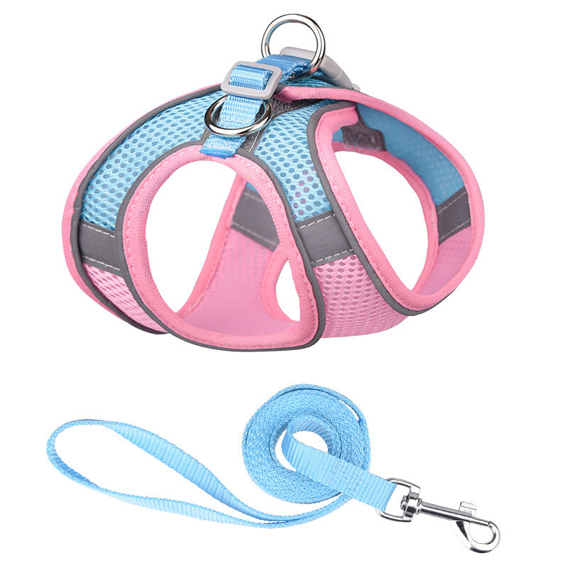 Vest-style Pet Harness Reflective Breathable Dog Hand Holding Rope Leash GO Buy