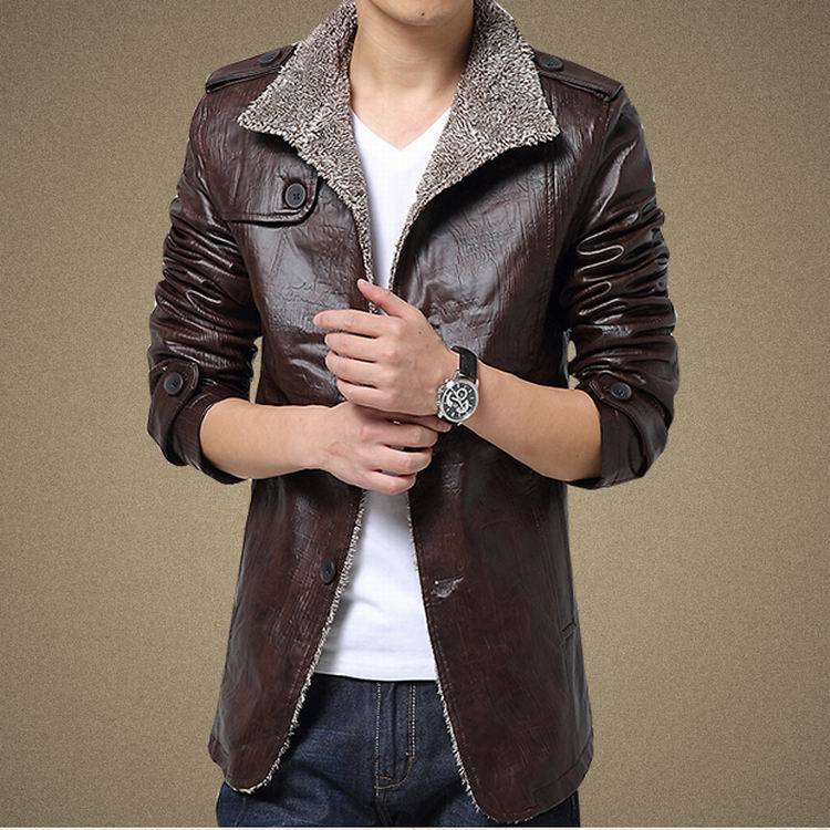 Men's casual leather jacket GO Buy
