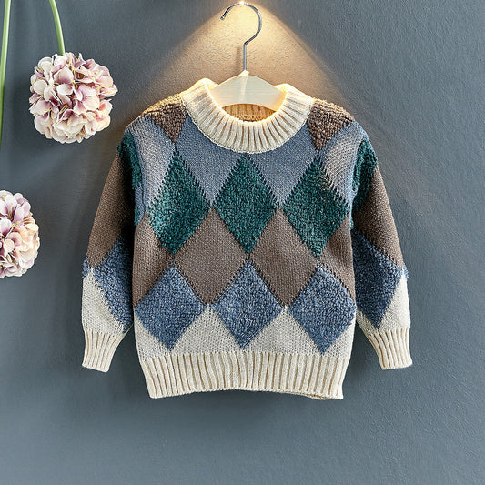 Girls Casual Fashion Pullover Sweater Plaid GO buy