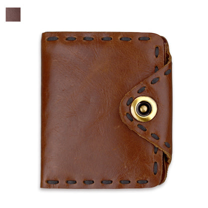 Vintage Men's Long Oily Leather First Layer Cowhide Wallet GO Buy