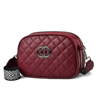 Fashion Shoulder Bag With Three Zippers Wide Shoulder Strap Small Square Bag Women GO Buy
