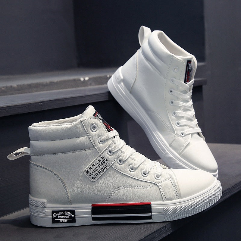 White Men Casual  Tennis Comfortable Lace-up Leather Casua Walking Shoes GO Buy