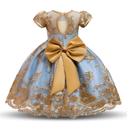 Puffy Princess Dress Performance Dress Embroidered Western Style GO buy