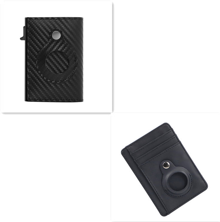 Wallet-PU Leather Airtag Card Holder RFID Anti-theft Card Holder GO Buy