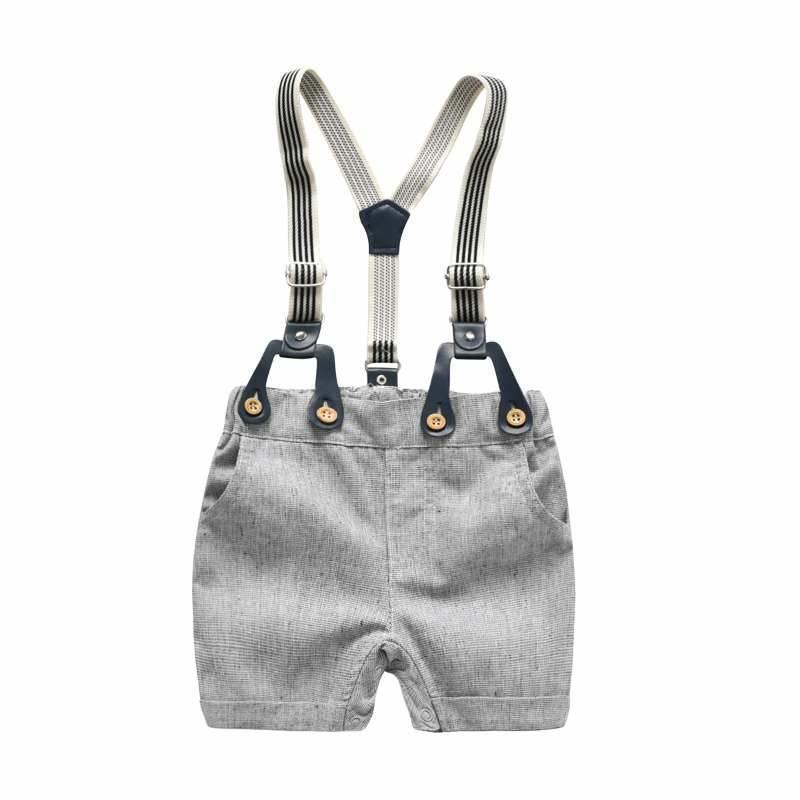 Baby Clothes Suspender Pants Suit Short Sleeve Cotton Gentleman Outwear Trendy GO buy