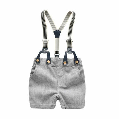 Baby Clothes Suspender Pants Suit Short Sleeve Cotton Gentleman Outwear Trendy GO buy