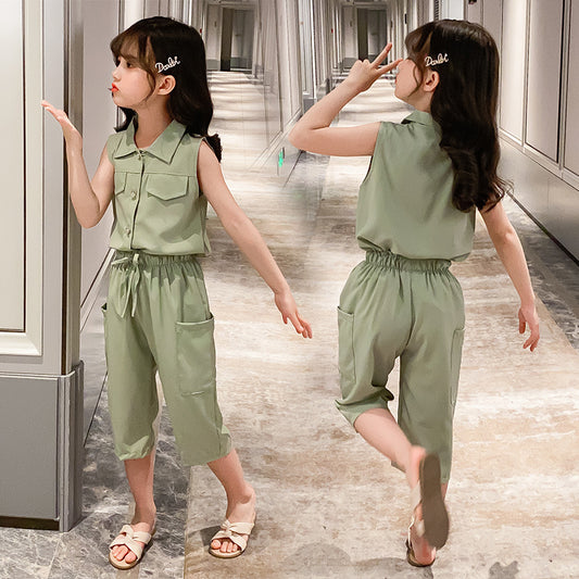 Two-piece Suit Girl Western Style Children Tooling Fashionable Princess GO buy